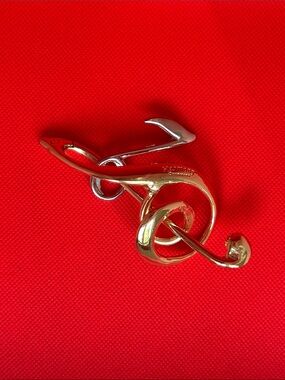 Gold-tone Decorative Music Note Brooch by Givenchy